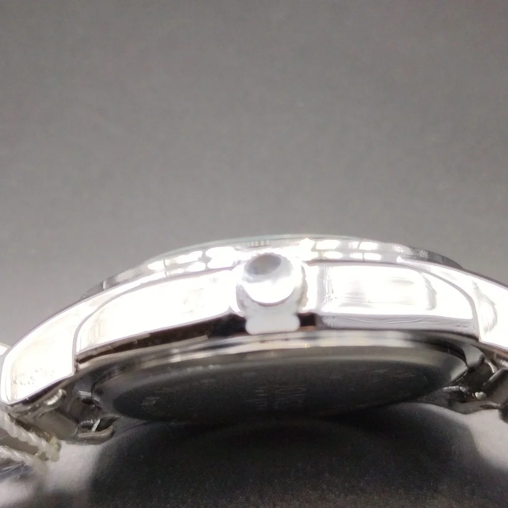 NWT Jones New York Silver Black Casual Preppy Elegant Formal Metallic Watch